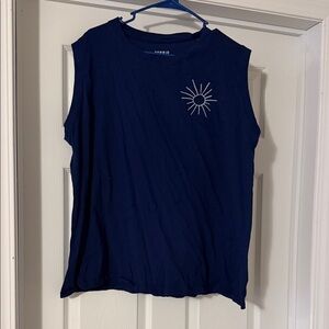Torrid Dark Blue Muscle Tee with Sun Design